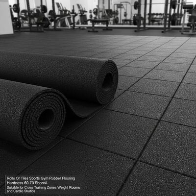 Harga bagus Lantai Karet Gym Olahraga Gulungan Atau Ubin Kekerasan 60-70 ShoreA Cocok Untuk Zona Latihan Silang Ruang Beban Dan Studio Kardio on line