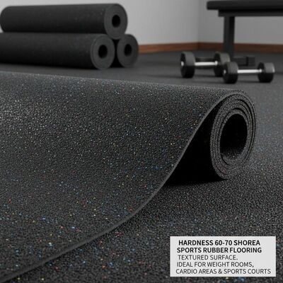 Good price Hardness 60-70 ShoreA Sports Rubber Flooring Textured Surface Ideal Choice for Weight Rooms Cardio Areas and Sports Courts online