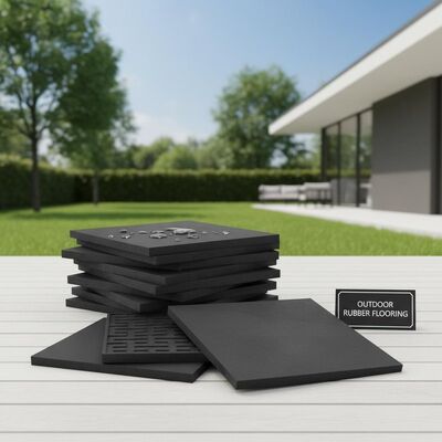 Ein guter Preis. Schwarze 24 x 24 x 3/4 Zoll Outdoor-Gummifliesen mit UV-beständigem Material für langlebige Außenanwendung und einfache Wartung Online